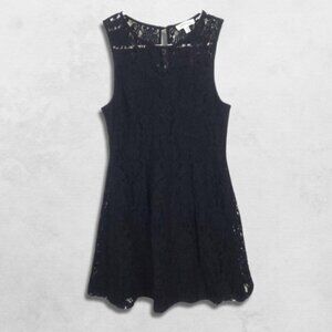Monteau Mini Dress Sleeveless Elegant Lace Overlay Soft Lining Navy Blue W L